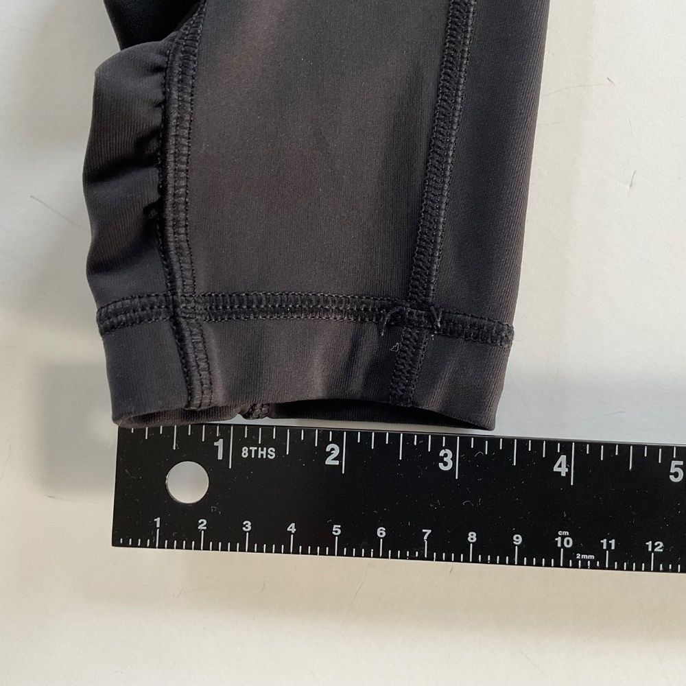 Lululemon Speed Up Black Leggings Sz 6 Coral Pink Zip Pocket  Ruched Ankle Gym - Picture 7 of 13